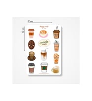 Kahve Temalı Sticker Seti - 12 Parça