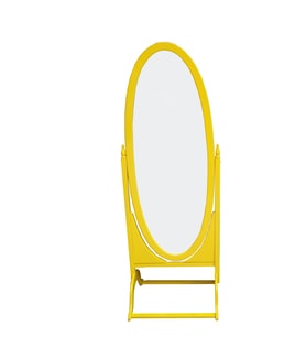 Ayna ayaklı12566 OVAL Boy Kayın MDF Parlak SARI Natüre Klasik Mobilya El yapım