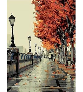 Sonbahar Sayılarla Boyama Seti 40x 50 cm (Tuvale Gerili)