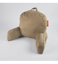 Kolçaklı Okuma Yastığı Sırt Minderi TV İzleme Yastığı Bel Destek Ergonomik Fermuarlı Yastık (Bej)