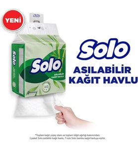 Solo Asılabilir Kağıt Havlu 1 Paket (1PK= 7 Rulo) Hijyenik ve Pratik Kullanım İçin Uygun