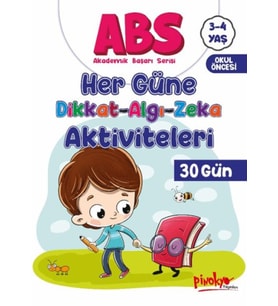 ABS 3-4 Yaş Her Güne Dikkat-Algı-Zeka Aktiviteleri 30 Gün