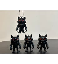 Kurt Adam Figür Seti - 3D Yazıcı Tasarım Werewolf Biblo - Kırmızı Gözlü Siyah Canavar