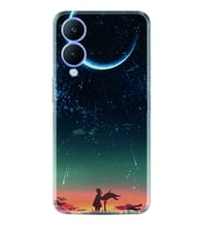 Vivo Y17S Kılıf Silikon Desen Özel Seri Ay ve Kız 1720