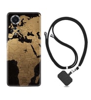 Huawei Nova Y70 Y90 Nova 9 SE  Kılıf Boyun Askılı Silikon Map Planet 1656