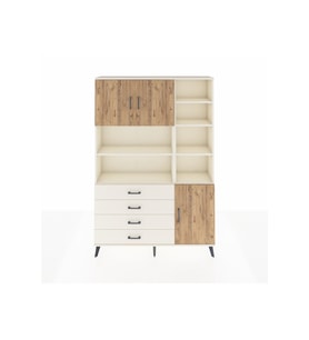 Arges Dolap 9 Raflı 4 Çekmeceli 3 Kapaklı 132x30x195 Aytaşı-Çam/Aytaşı
