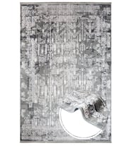 Makine Kaymaz Yıkanabilir Antrasit Eskitme Salon Halısı Mutfak Halısı Koridor Halısı Yolluk 5856A