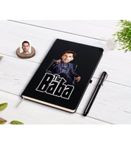 BK Gift Kişiye Özel Godfather Baba Karikatürlü Siyah Defter ve Kalem Hediye Seti-8