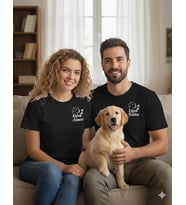 Sevgililer Günü Özel Köpek Babası & Köpek Annesi Tişört Seti – Çiftlere Özel Uyumlu T-Shirt (Siyah)