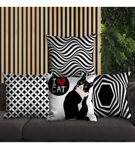 eJOYA Çizgisel Tasarımlı 4'lü Yastık İçi Ve Kırlent Kılıfı 45cm 113858