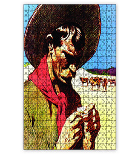 Cakapuzzle Sigara Saran Kovboy Puzzle Yapboz MDF (Ahşap) (120 Parça)