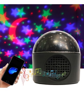 KY-Mini Star Master Bluetooth Çalar Renkli Işık Gece Lambası (Siyah)