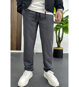 Erkek Düz Jogger Pantolon Antrasit Edw451
