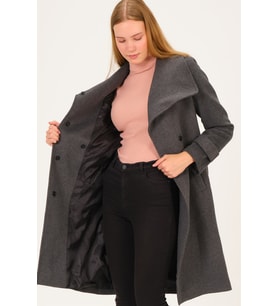 Z6645 DEWBERRY BAYAN PALTO-ANTRASİT