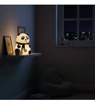 PRATİKLİFE Sevimli Panda LED Gece Lambası – Silikon, Dokunmatik, Sarı Işık, Çocuk & Bebek Odası Masa Lambası