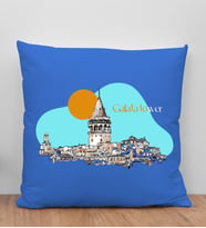 BK Gift İstanbul Tasarımlı Mavi Kırlent Yastık, Arkadaşa Hediye, Ev Dekorasyonu, Ev Hediyesi-7