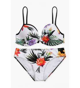 Kadın Tropikal Desenli  Bikini Takımı – Çiçekli Yaz Modeli 0206 b