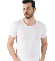 Lüx Drm Erkek Penye Kısa Kollu Bisiklet Yaka Fanila Atlet 150 (Beyaz)