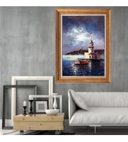 Altın Varaklı Paspartulu Çerçeveli Tablo rv341