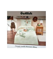 Özdilek Ranforce -Scout Adventure Yeşil- Lastikli Çarşaflı Tek Kişilik Çocuk Nevresim Takımı