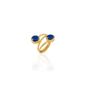 Kadir Jewellery 22 Ayar Altın Kaplama Zirkon Taşlı Ayarlanabilir Renkli Taşlı Yüzük