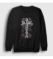 Presmono Unisex Siyah Skulls Black Sabbath Sweatshirt 18153tt