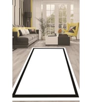 Dijital Kaymaz Taban Yıkanabilir Modern Renkli Salon Halısı Mutfak Halısı Yolluk ND-HT-830 (Beyaz)