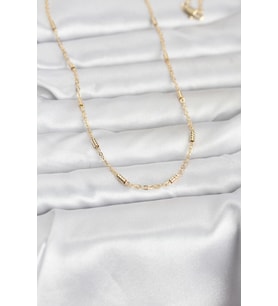 CM 14K Gold Renk Bar Zincir Model 60 cm Kadın Kolye TJ-BKO10973