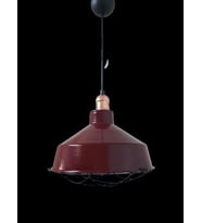 Retro Metal Bordo Bakır Duylu Kafesli Ruktik Tekli Sarkıt Kafe Mutfak Aydınlatma Çap:30 cm