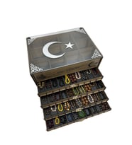 Kişiye Özel İsimli Tesbih ve Saat Koleksiyon Kutusu – 40 Tesbih 12 Saat  Ahşap & Pleksi Tasarım