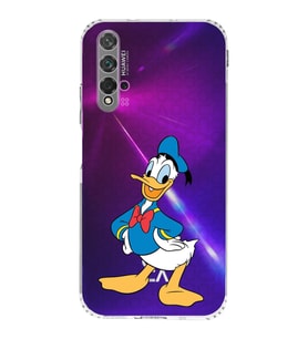 Huawei Nova 5t  Kamera korumalı Kapak Donald Duck Tasarımlı  Şeffaf Kılıf