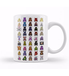 World of Fnaf 8bit Pixel Art Kupa Bardak Porselen