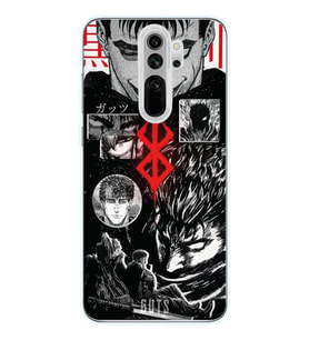 Redmi Note 8 Pro Uyumlu Berserk Anime Tasarımlı Şeffaf Telefon Kılıfı