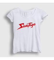 Presmono Kadın Beyaz Logo Metal Savatage T-Shirt 549729tt (Beyaz)
