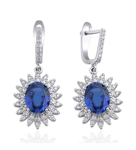 6.00 Karat Safir Pırlanta Küpe