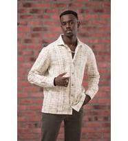 Brenzo Yarı Oversize (Hafif Bol) Kalın Çizgili Oduncu Gömlek BRZ0322 (Kahverengi)
