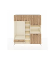 Kronos Dolap 11 Raflı Tek Çekmeceli 7 Kapaklı 220x59x243 Aytaşı-Çam/Çam