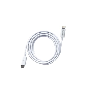 ECO-AL Örgülü Beyaz  USB-A›Lightning Kablo – 1.2 m,2.4 A Hızlı Şarj