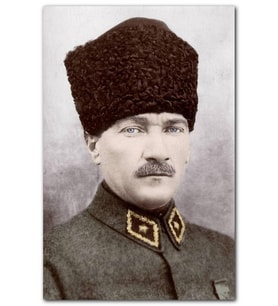 Cakatablo Kalpaklı Atatürk Portresi Görseli MDF Tablo