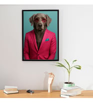 Ezgoola Özel Kedi Köpek Tablosu / Kedi & Köpek Tablosu / Kişiye Özel Poster / Kedi & Köpek Hediye / Portre /  Özel Tablo /  Hediye / Poster (Gold)