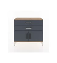 Arges Şifonyer Tek Raflı 2 Çekmeceli 2 Kapaklı 88x30x80 Çam-Antrasit