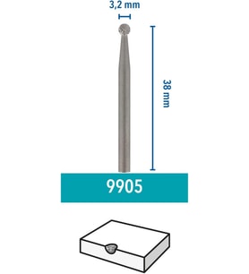 Dremel 9905 Top Uçlu Tungsten Karpit Kesici Top Uçlu, 3,2 Mm
