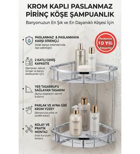 2'Li Marin Şampuanlık Banyo Rafı