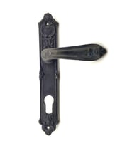 Antika Tarz Dekoratif Pirinç Çiçekli Banyo Kapı Kolu - 240x40 Mm, Oksit