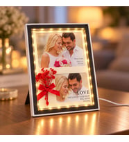 Çift Fotoğraflı Led Işıklı Fotoğraf Çerçevesi