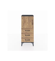 Arges Komodin 2 Raflı 3 Çekmeceli Tek Kapaklı 44x30x106 Antrasit-Çam