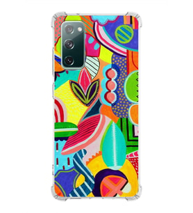 PrintiFy Samsung Galaxy S20 FE Uyumlu Retro Color 6 Baskılı Şeffaf Köşe Korumalı Antişok Kılıf