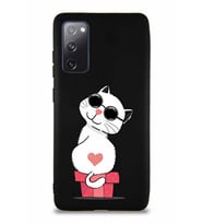 Samsung Galaxy S20 FE Soft Premier Kapak Coolcat Tasarımlı Silikon Kılıf - Siyah (Şeffaf)
