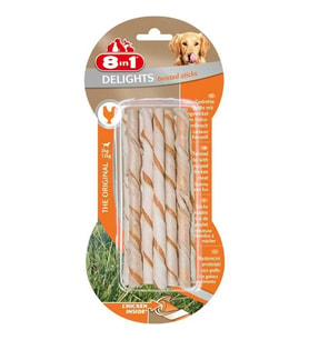 8in1 Delight Twisted Sticks Tavuk Etli Burgu Köpek Çiğneme Çubuğu 10'lu (Standart)