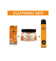 Fontenay Pudra Toz Wax Turuncu 20gr + Face And Body Scrub Şeftali 350ml +Saç Spreyi 2 400ml 3'Lü Set